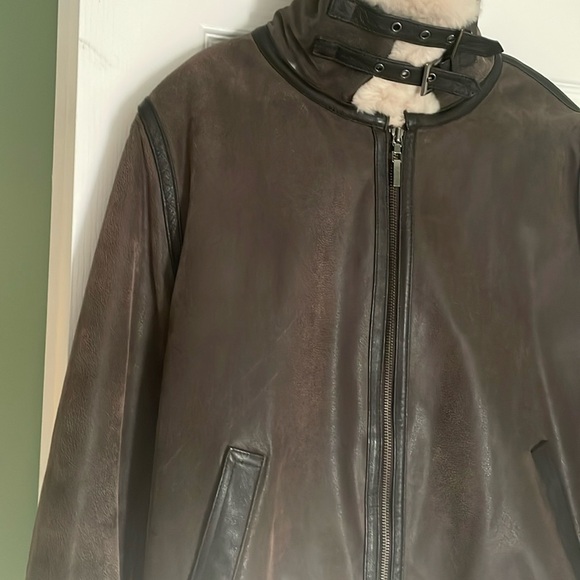Leather and fur moto jacket - Picture 10 of 10